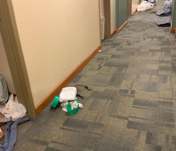 A sprinkler on the 5th floor affected all the rooms from the 5th floor to the 2nd floor.